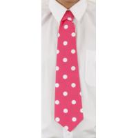 Stropdas Roze witte stippen