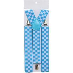 Bretels Blauw/Wit geblokt