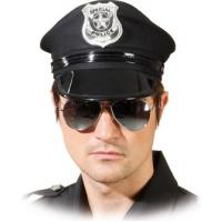 Politiebril met zilver rand