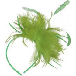 Haarbeugel Veren neongroen
