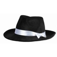 Hoed Zwart met witte satijnen band
