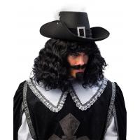 Musketiershoed Zwart met gesp en band