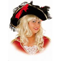 Ladyhoed  Zwart met rode kant