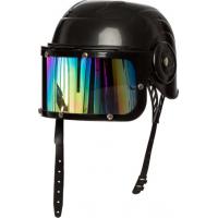 Helm zwart met vizier voor kinderen