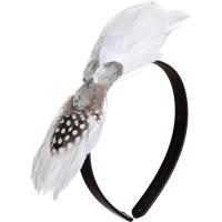 Haarstuk met veren Wit