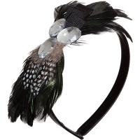 Haarstuk met veren Zwart