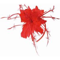 Haarstuk met veren Rood