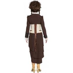 Steampunk gelaagde rok, bruin
