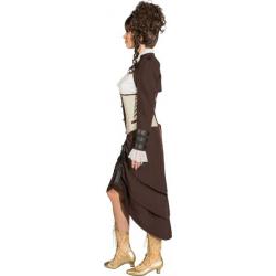 Steampunk gelaagde rok, bruin