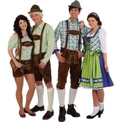 Dirndl blouse groen/Wit geblokt