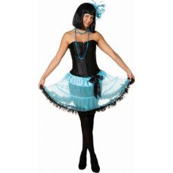 Pettiskirt turqoise/zwart