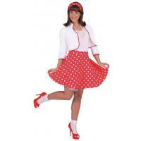 Rock'n Roll rok rood met witte stippen