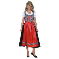 Dirndl Lang zwart rood