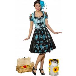 Dirndl Blauw-Zwart