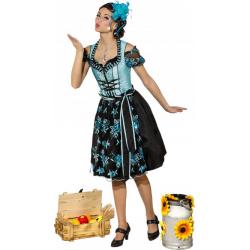 Dirndl Blauw-Zwart