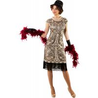 Roaring Twenties Jurk Beige