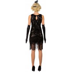 Roaring Twenties Jurk Rafels Zwart