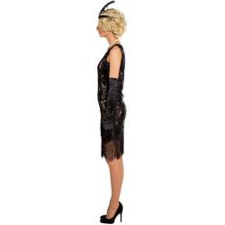 Roaring Twenties Jurk Rafels Zwart