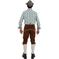 Overhemd groen-blauw geblokt