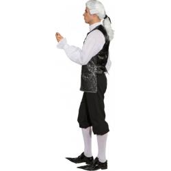 Brokaat vest zwart/zilver