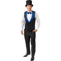 Vest zwart Met Lurex kraag, blauw