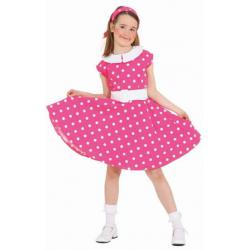 Rock'n Roll jurk paars/wit