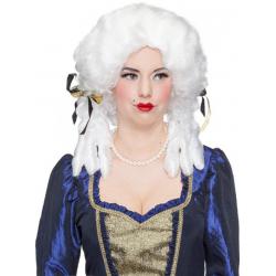 Damespruik Barock met lussen wit