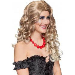 Pruik Langhaar Gekruld Middelblond