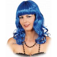 Dames Pruik Gekruld Blauw