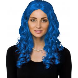 Lokkenpruik Middenscheiding Blauw