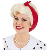 Damespruik Blond met Rode Doek
