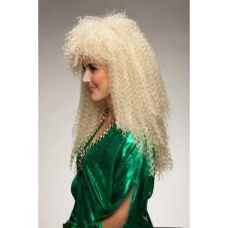 Pruik 80-er jaren Gekruld Blond