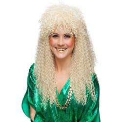 Pruik 80-er jaren Gekruld Blond
