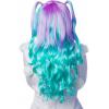 Manga Pruik met Staartjes Turquoise/Violet