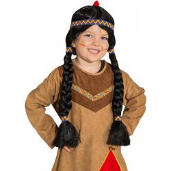 Kinderpruik Indiaanse met vlechten